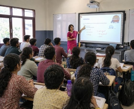Students attending career training class