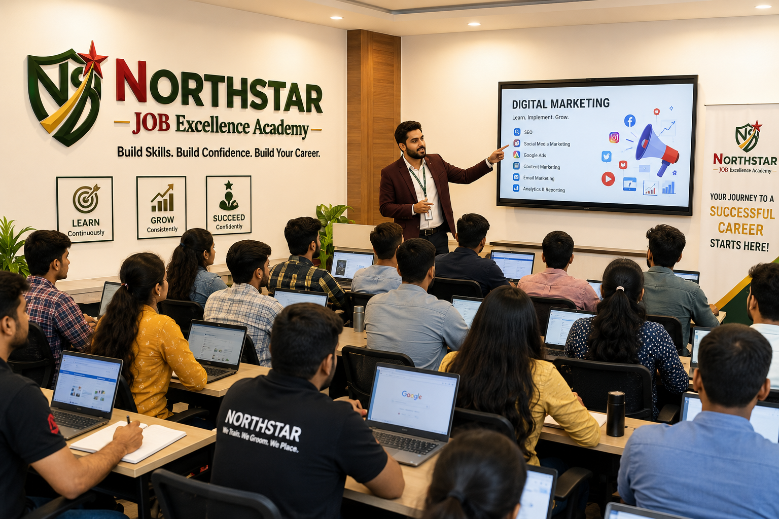 Students attending career training class